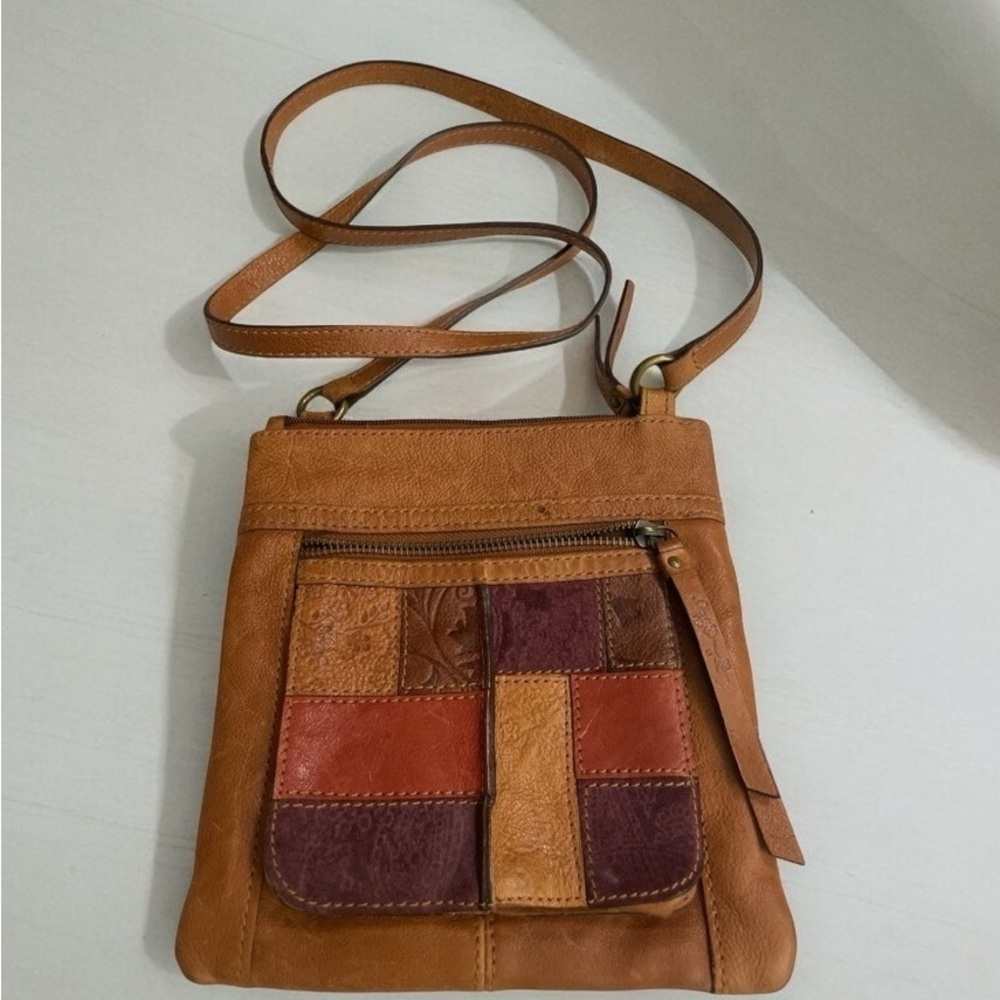 Patchwork Leather Crossbody Bag - image 1